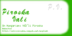 piroska vali business card